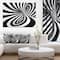Designart - Spiral Black n White - Contemporary Canvas Art Print